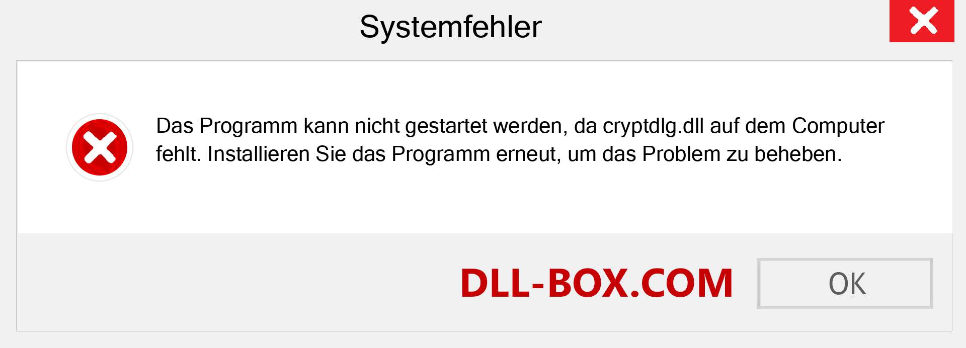 cryptdlg.dll-Datei fehlt?. Download für Windows 7, 8, 10 - Fix cryptdlg dll Missing Error unter Windows, Fotos, Bildern