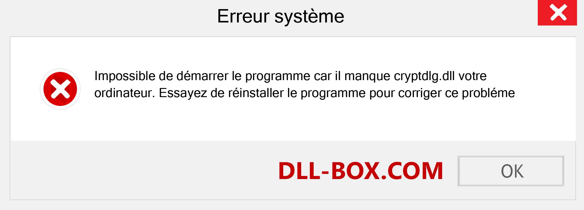 Le fichier cryptdlg.dll est manquant ?. Télécharger pour Windows 7, 8, 10 - Correction de l'erreur manquante cryptdlg dll sur Windows, photos, images