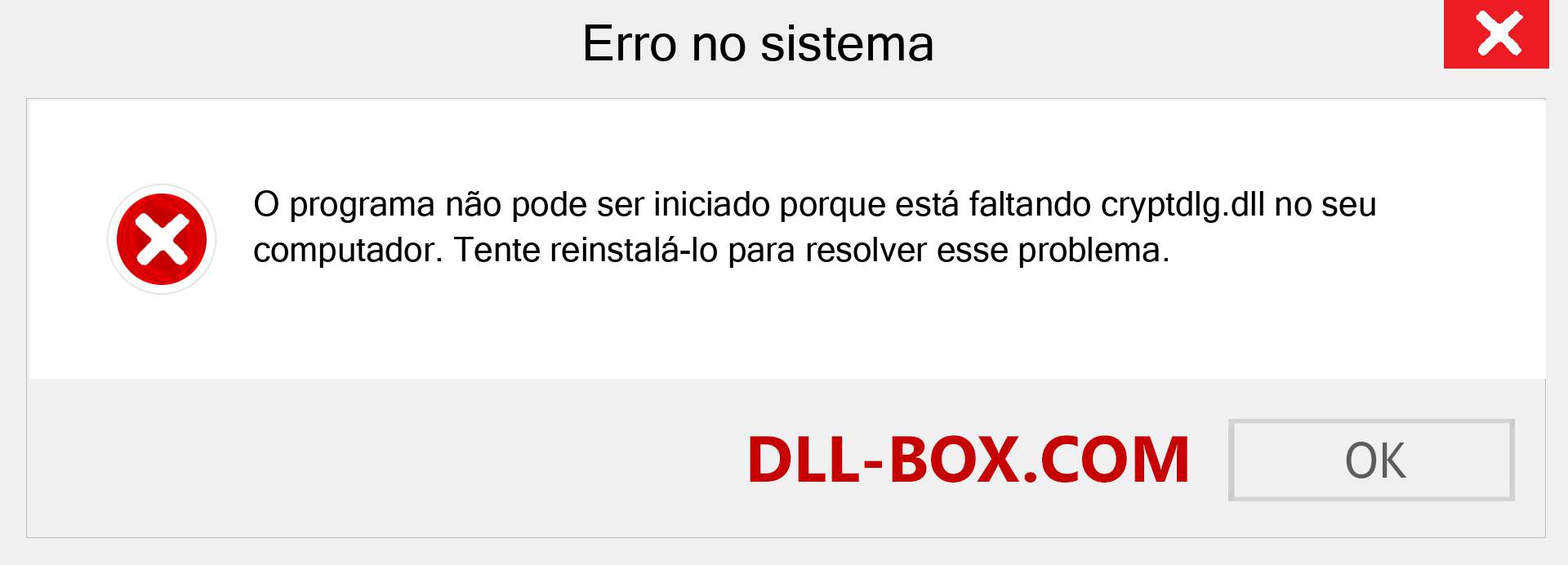 Arquivo cryptdlg.dll ausente ?. Download para Windows 7, 8, 10 - Correção de erro ausente cryptdlg dll no Windows, fotos, imagens